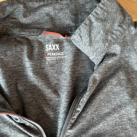 Saxx Men's PeakDaze Half Zip Heather Gray Performance Soft Knit Size Large - Picture 5 of 6
